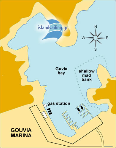 chart of Gouvia charter marina the Corfu sailing Station