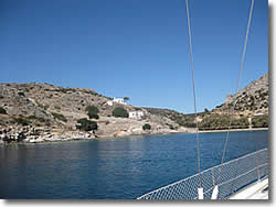 Sailing inside Mirsini bay