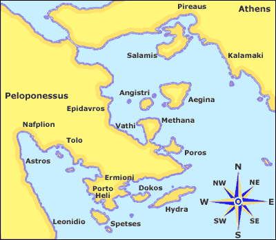 The Saronic Golf itineraries - Sailing information and suggestions on the Saronic Golf Sailing routes