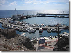 Santorini sailing marina and boat anchorage